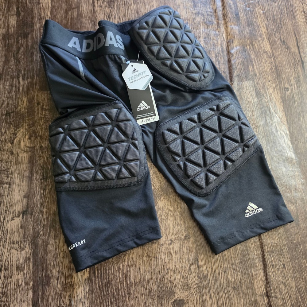 ADIDAS Techfit Girdle Boys Large Black Padded Compression Football Shorts‎